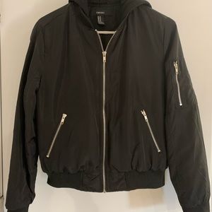Bomber jacket with hood